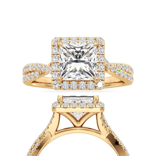 Alissa Princess Halo with Twisted Diamond Band