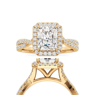 Alissa Radiant Halo with Twisted Diamond Band