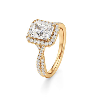Alissa Radiant Halo with Twisted Diamond Band