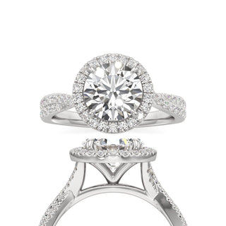 Alissa Round Halo with Twisted Diamond Band