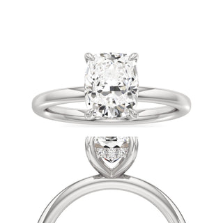 Amara Elongated Cushion Hidden Halo Solitaire