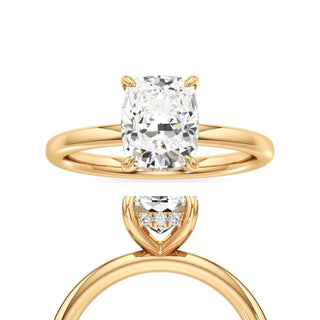 Amara Elongated Cushion Hidden Halo Solitaire