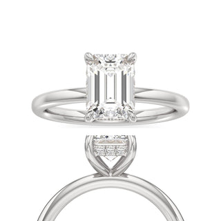 Amara Elongated Cushion Hidden Halo Solitaire