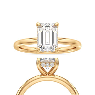 Amara Elongated Cushion Hidden Halo Solitaire