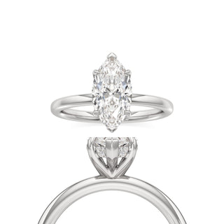 Amara Elongated Cushion Hidden Halo Solitaire