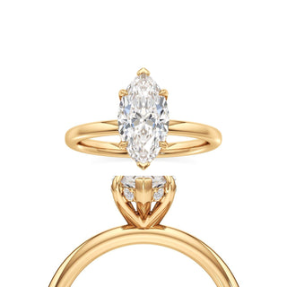 Amara Elongated Cushion Hidden Halo Solitaire