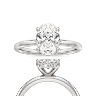Amara Elongated Cushion Hidden Halo Solitaire