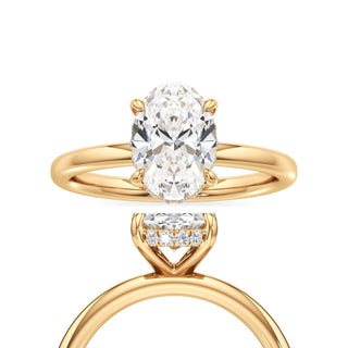 Amara Elongated Cushion Hidden Halo Solitaire