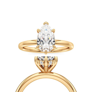 Amara Elongated Cushion Hidden Halo Solitaire