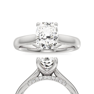 Amaris Elongated Cushion Cathedral with Hidden Side Diamonds