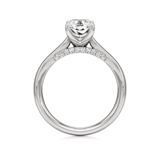 Amaris Elongated Cushion Cathedral with Hidden Side Diamonds
