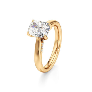 Amaris Elongated Cushion Cathedral with Hidden Side Diamonds