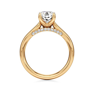 Amaris Elongated Cushion Cathedral with Hidden Side Diamonds