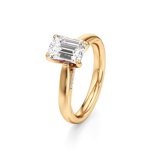 Amaris Elongated Cushion Cathedral with Hidden Side Diamonds