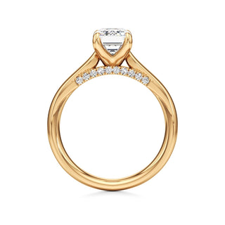 Amaris Elongated Cushion Cathedral with Hidden Side Diamonds