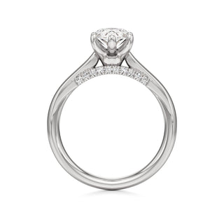 Amaris Elongated Cushion Cathedral with Hidden Side Diamonds