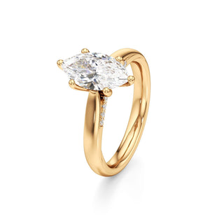 Amaris Elongated Cushion Cathedral with Hidden Side Diamonds