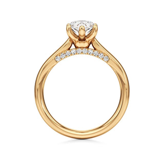 Amaris Elongated Cushion Cathedral with Hidden Side Diamonds