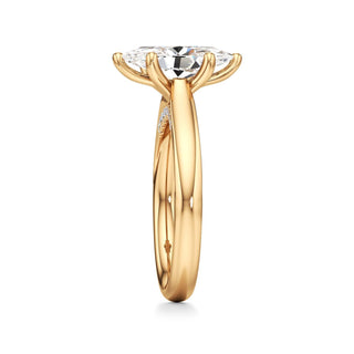 Amaris Elongated Cushion Cathedral with Hidden Side Diamonds
