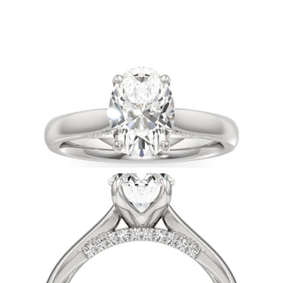 Amaris Oval Cathedral with Hidden Side Diamonds