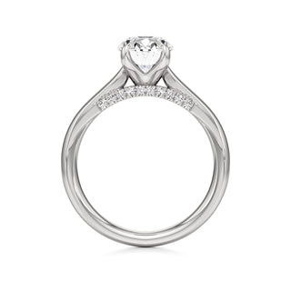 Amaris Elongated Cushion Cathedral with Hidden Side Diamonds