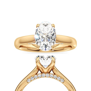 Amaris Oval Cathedral with Hidden Side Diamonds