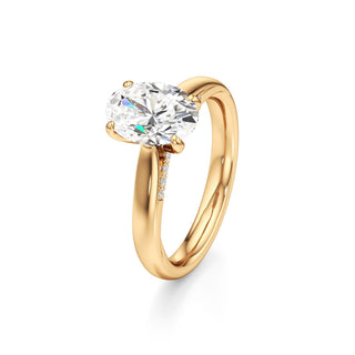 Amaris Elongated Cushion Cathedral with Hidden Side Diamonds