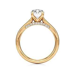 Amaris Elongated Cushion Cathedral with Hidden Side Diamonds