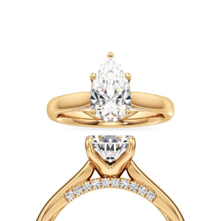 Amaris Pear Cathedral with Hidden Side Diamonds