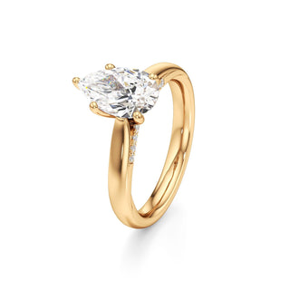 Amaris Elongated Cushion Cathedral with Hidden Side Diamonds