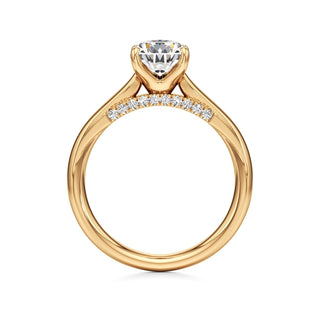 Amaris Elongated Cushion Cathedral with Hidden Side Diamonds