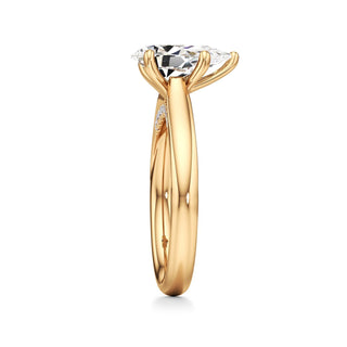 Amaris Elongated Cushion Cathedral with Hidden Side Diamonds