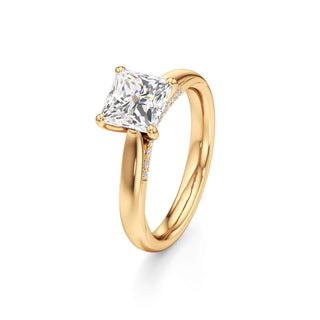 Amaris Elongated Cushion Cathedral with Hidden Side Diamonds