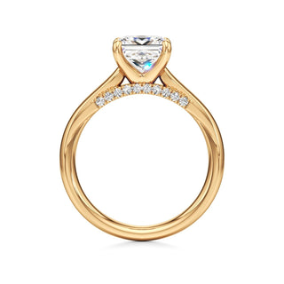 Amaris Elongated Cushion Cathedral with Hidden Side Diamonds
