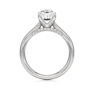 Amaris Elongated Cushion Cathedral with Hidden Side Diamonds