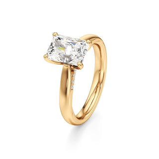 Amaris Elongated Cushion Cathedral with Hidden Side Diamonds