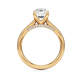Amaris Elongated Cushion Cathedral with Hidden Side Diamonds