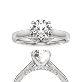Amaris Round Cathedral with Hidden Side Diamonds
