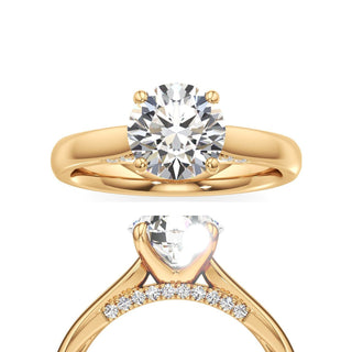 Amaris Round Cathedral with Hidden Side Diamonds