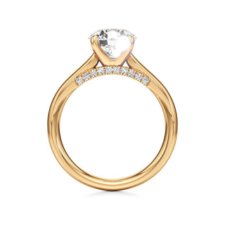 Amaris Elongated Cushion Cathedral with Hidden Side Diamonds