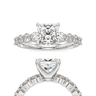 Anika Princess Graduated Round Side Stones