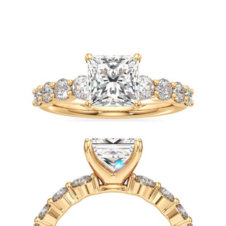Anika Princess Graduated Round Side Stones