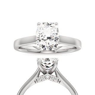 Annelise Elongated Cushion Cathedral with Diamond Bridge