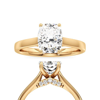 Annelise Elongated Cushion Cathedral with Diamond Bridge