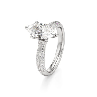 Aviana Emerald Six Prong Pave Band