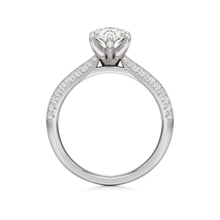 Aviana Emerald Six Prong Pave Band