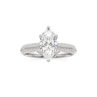 Aviana Emerald Six Prong Pave Band