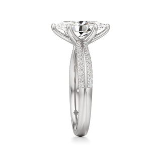 Aviana Emerald Six Prong Pave Band