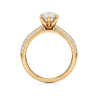 Aviana Emerald Six Prong Pave Band