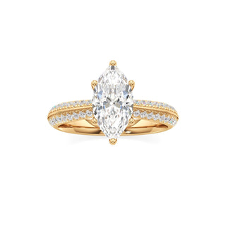 Aviana Emerald Six Prong Pave Band